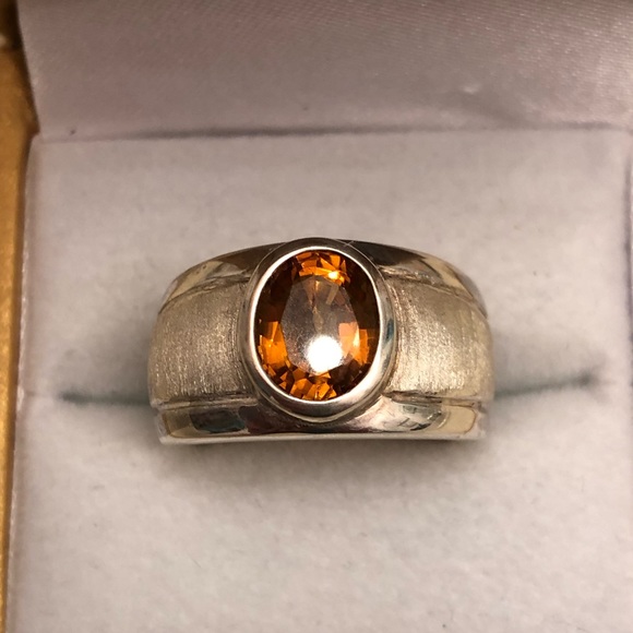 NWOT Custom Made Sterling Silver Citrine Ring - Picture 4 of 7